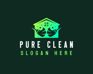 Sparkling Cleaning Tool logo design