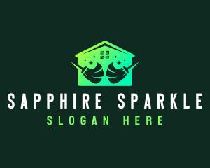 Sparkling Cleaning Tool logo design