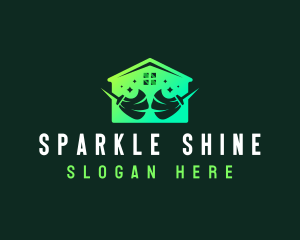 Sparkling Cleaning Tool logo design