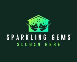 Sparkling Cleaning Tool logo design