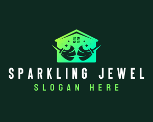 Sparkling Cleaning Tool logo design