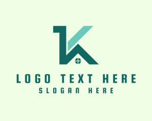 Residential - House Roof Letter K logo design