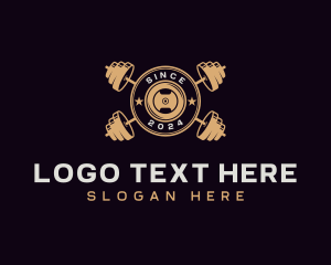 Weightlifting - Barbell Fitness Training logo design