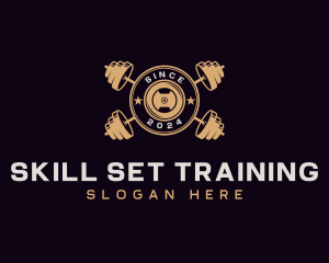Training - Barbell Fitness Training logo design