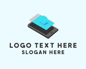 Widget - Isometric Mobile Phone logo design