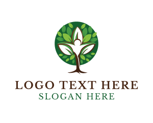 Green - Green Human Tree logo design