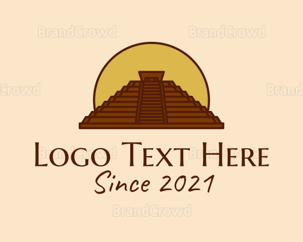 Aztec Pyramid Temple Logo