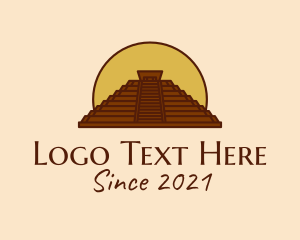 Chichen Itza - Aztec Pyramid Temple logo design