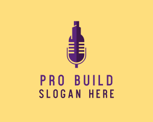 Microphone Building Skyscraper logo design