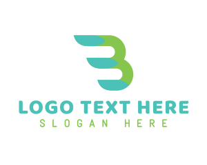 Social Media - Abstract Green Letter B logo design
