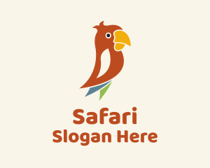 Brown Parrot Bird Logo