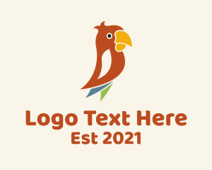 Cockatiel - Brown Parrot Bird logo design