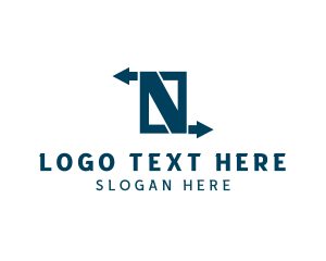 Box - Opposite Arrow Letter N logo design