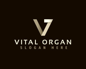 Creative Origami Letter V logo design