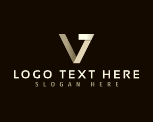 Art - Creative Origami Letter V logo design