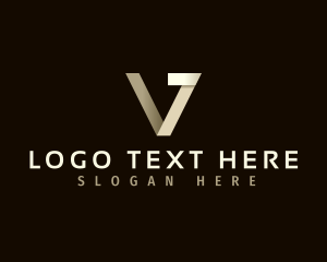 Creative Origami Letter V Logo