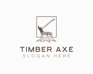 Wood Axe Logging logo design