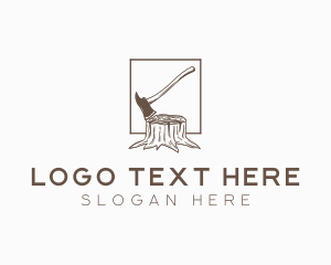 Woodwork - Wood Axe Logging logo design