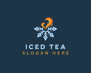 Ice Snowflake Flame  logo design