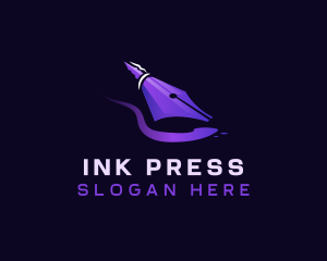 Press - Pen Nib Quill logo design