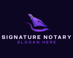 Notary - Pen Nib Quill logo design