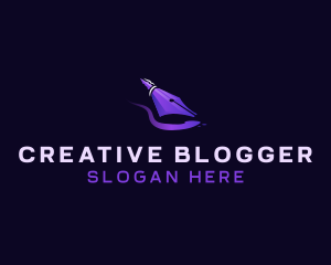 Blogger - Pen Nib Quill logo design