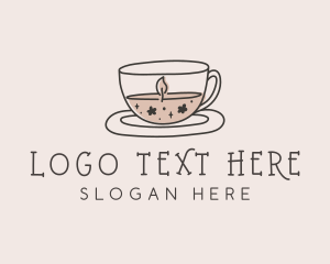 Spa - Tea Cup Candle logo design