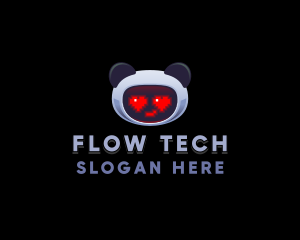 Tech Robot Panda logo design