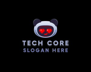 Tech Robot Panda logo design