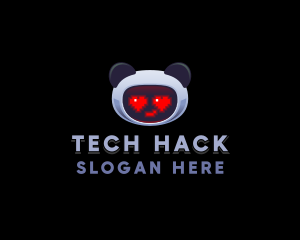 Tech Robot Panda logo design