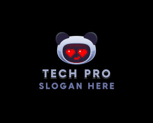 Tech Robot Panda logo design