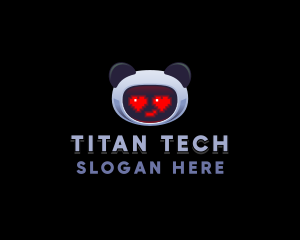 Tech Robot Panda logo design