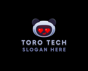 Tech Robot Panda logo design