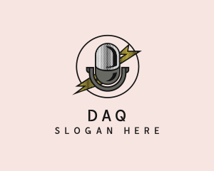 Dj - Entertainment Microphone Podcast logo design