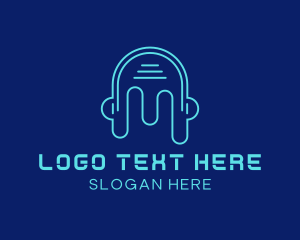 Record Label - Headphones Sound Audio DJ logo design