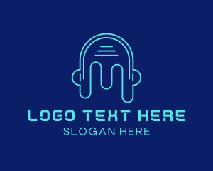 Copyright - Headphones Sound Audio DJ logo design