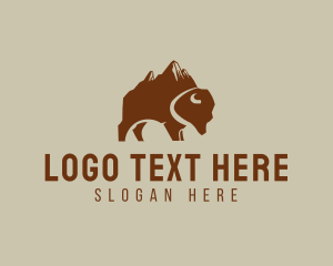 Bison - Wild Mountain Buffalo logo design