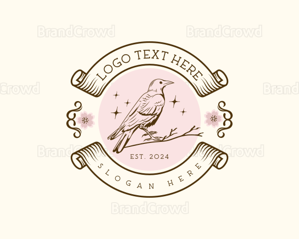 Ornamental Garden Bird Logo