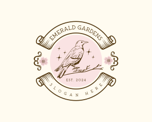 Ornamental Garden Bird logo design