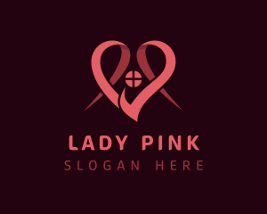 Pink Heart House logo design