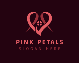 Pink Heart House logo design