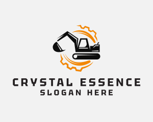 Industrial Cogwheel Excavator logo design