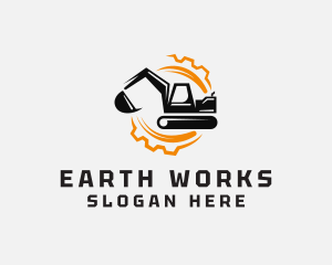 Excavation - Industrial Cogwheel Excavator logo design