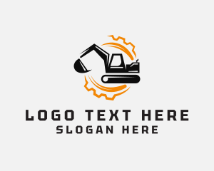 Industrial Cogwheel Excavator Logo