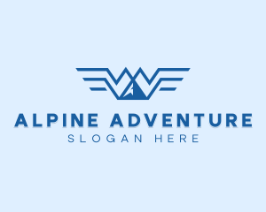 Alpine - Mountain Alpine Wings logo design