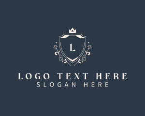 Lettermark - Ornament Crown Shield logo design