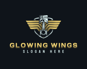 Piston Wing Mechanic logo design