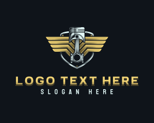 Automobile - Piston Wing Mechanic logo design