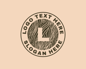 Wood Cutter - Wood Log Furniture logo design