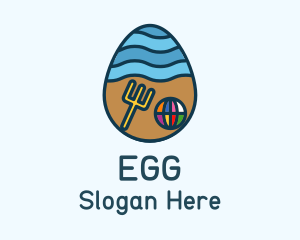 Beach Resort Egg logo design